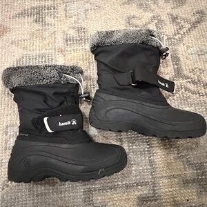 Kamik Black Snow Boots with Faux Fur